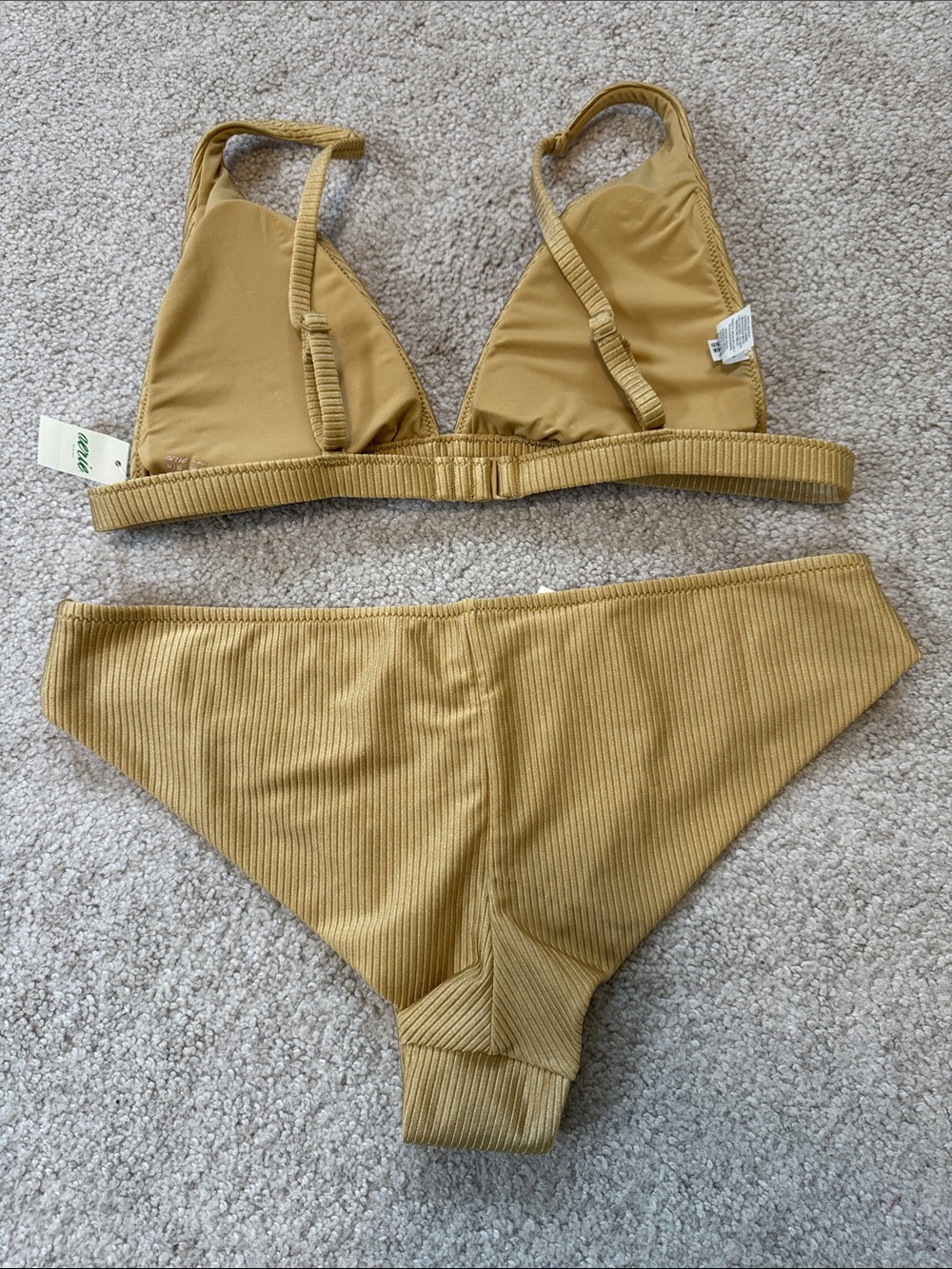 aerie sz M NWT Ribbed Gold Cheeky Bikini Medium NEW - Picture 5 of 10
